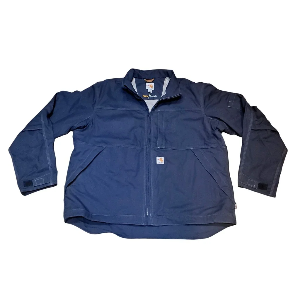 Carhartt FR Full‎ Swing Quick Duck Jacket Men's XL Navy Blue NFPA 2112 Workwear